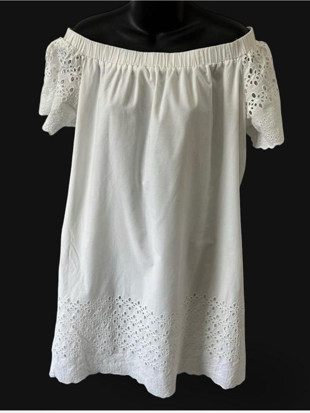 Donna Morgan White Cotton Eyelet‎ Sundress